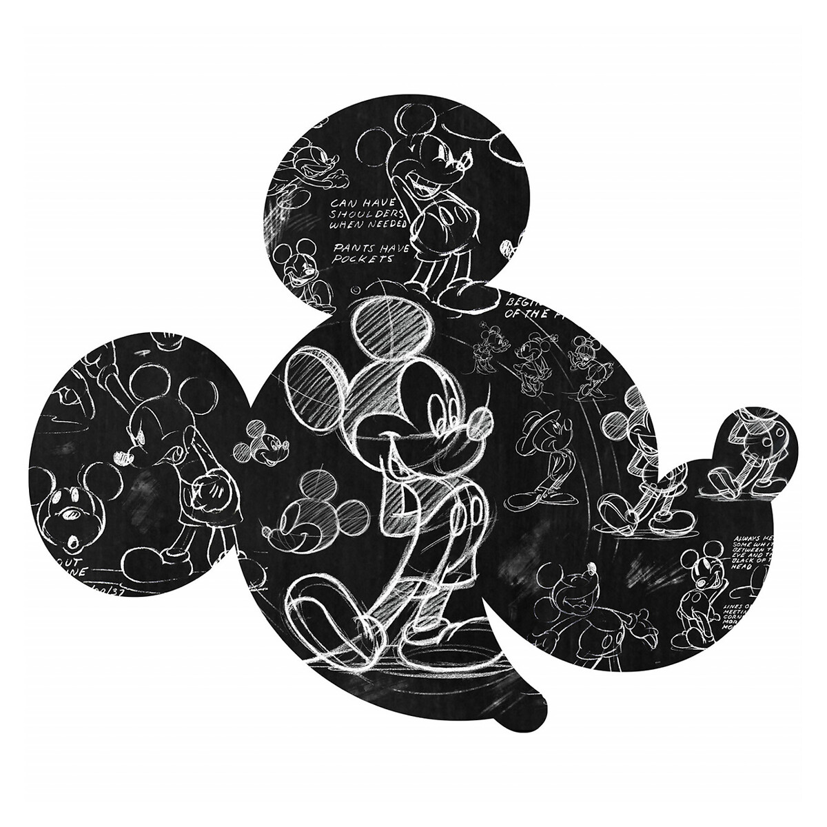 Papel de parede DOT, Mickey Head Illustration, da Interelife multicolor, INTERELIFE