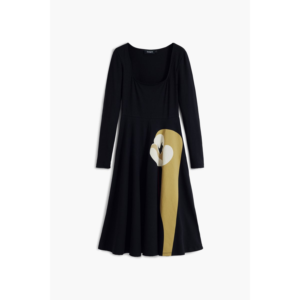 Robe évasée lys noir, DESIGUAL