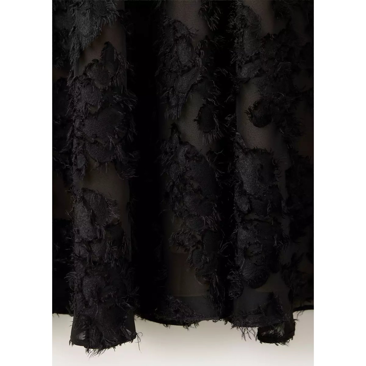 Robe semi-transparente plumes noir, MANGO