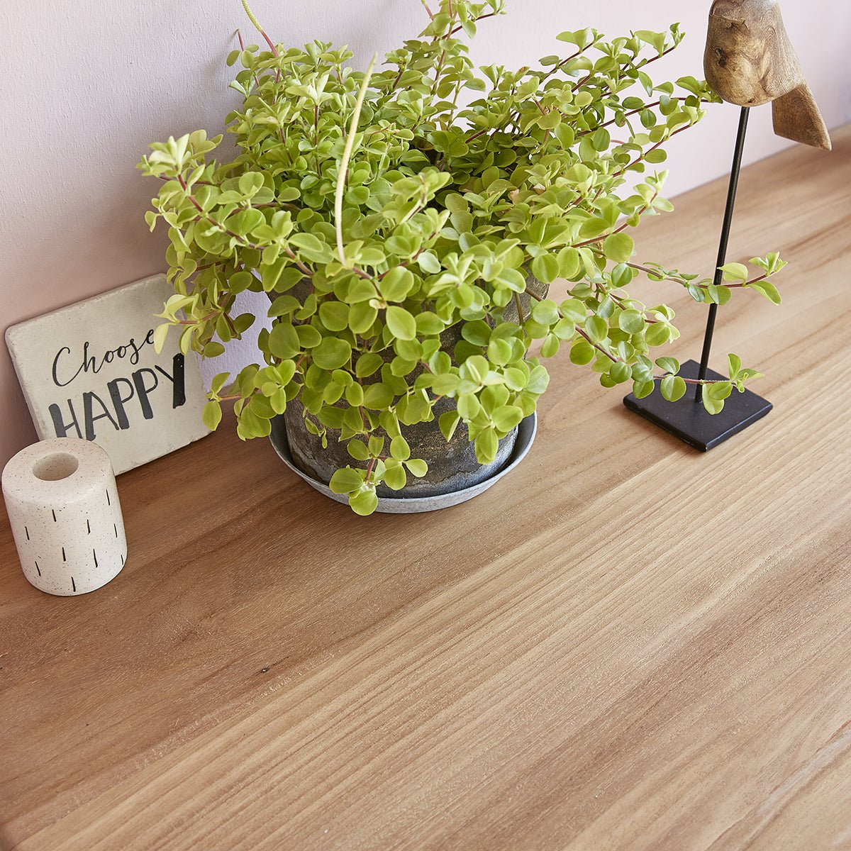Bureau en bois de teck 120 cm 2 tiroirs ISAURE naturel, BERAH GETAH