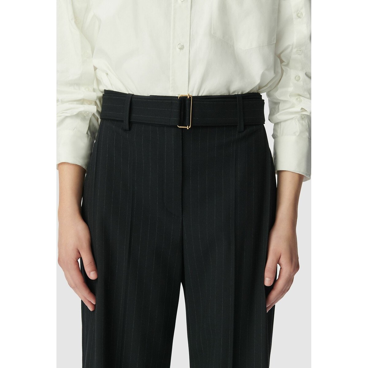 Striped Belted Wide Leg Trousers navy, IKKS