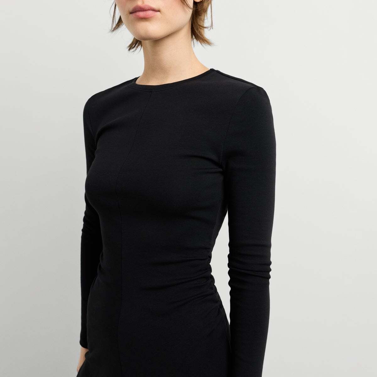 Robe Courte À Col Rond noir, PEPE JEANS