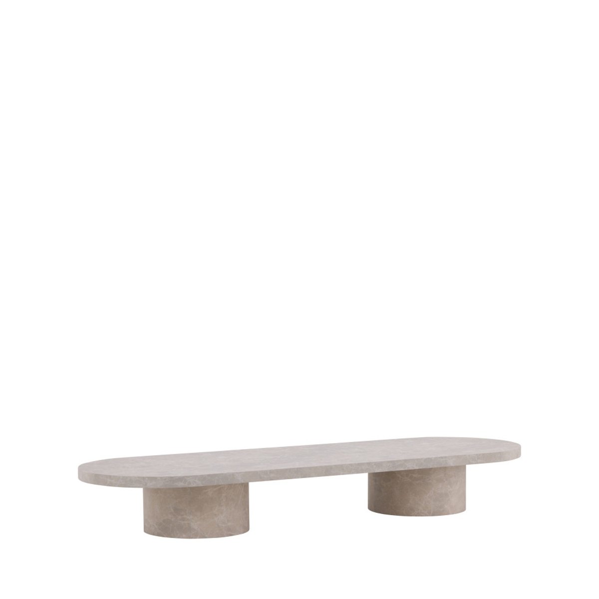 Table basse ovale effet marbre 190x60cm- NARVIK beige, VENTURE HOME