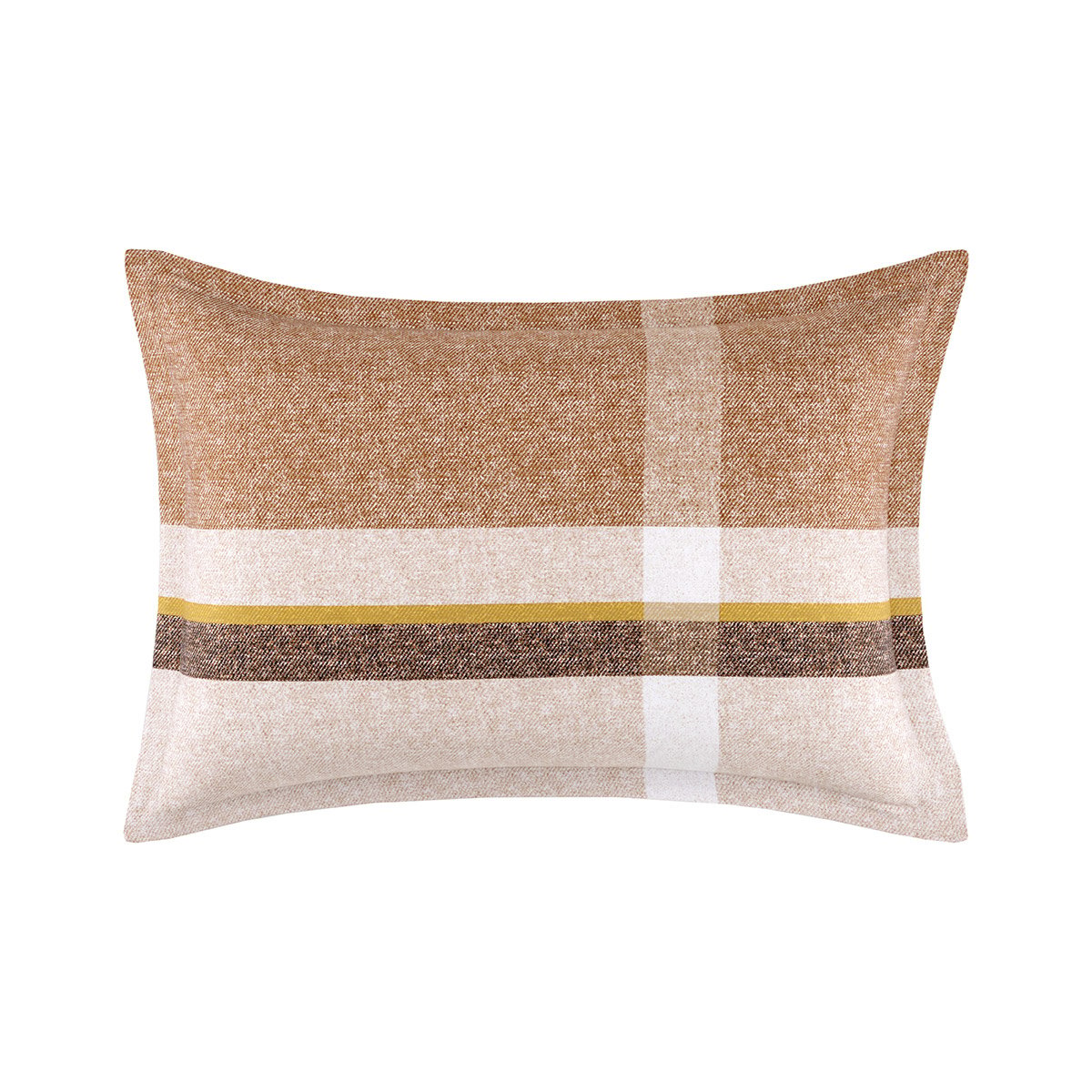 Taie d'oreiller en satin de coton marron, LOOMIS multicolore, BOSS HOME