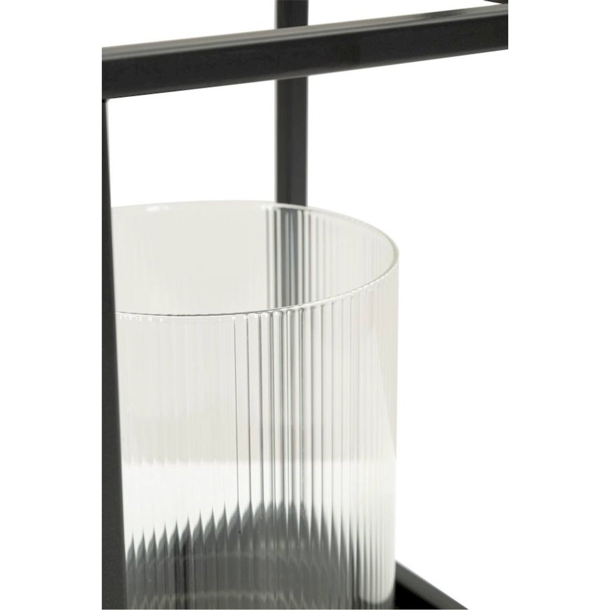 Lanterne en métal et verre trempé MODERN noir et transparent, RECOLLECTION