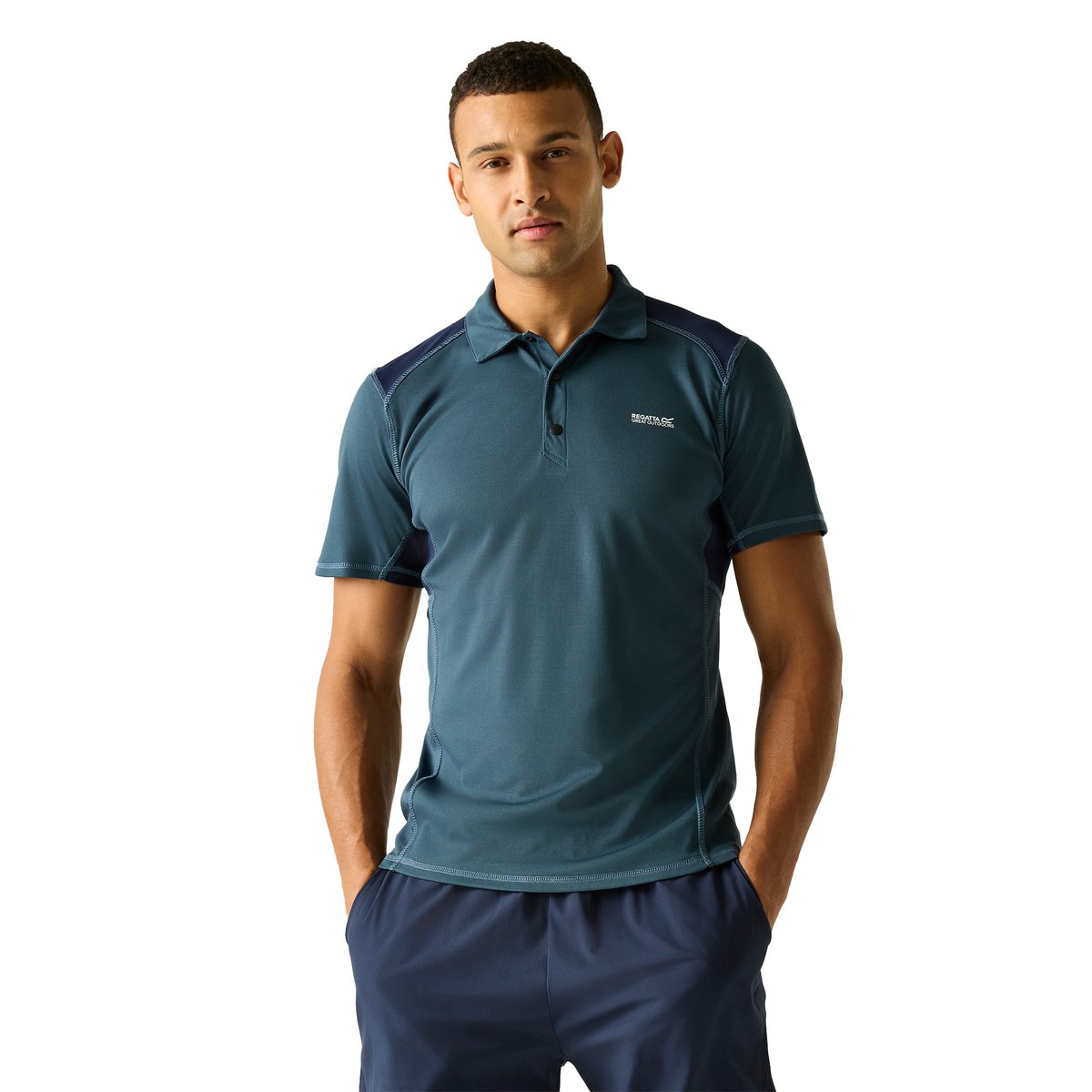 Polo manches courtes motif/style logo VIRDA bleu nuit, REGATTA