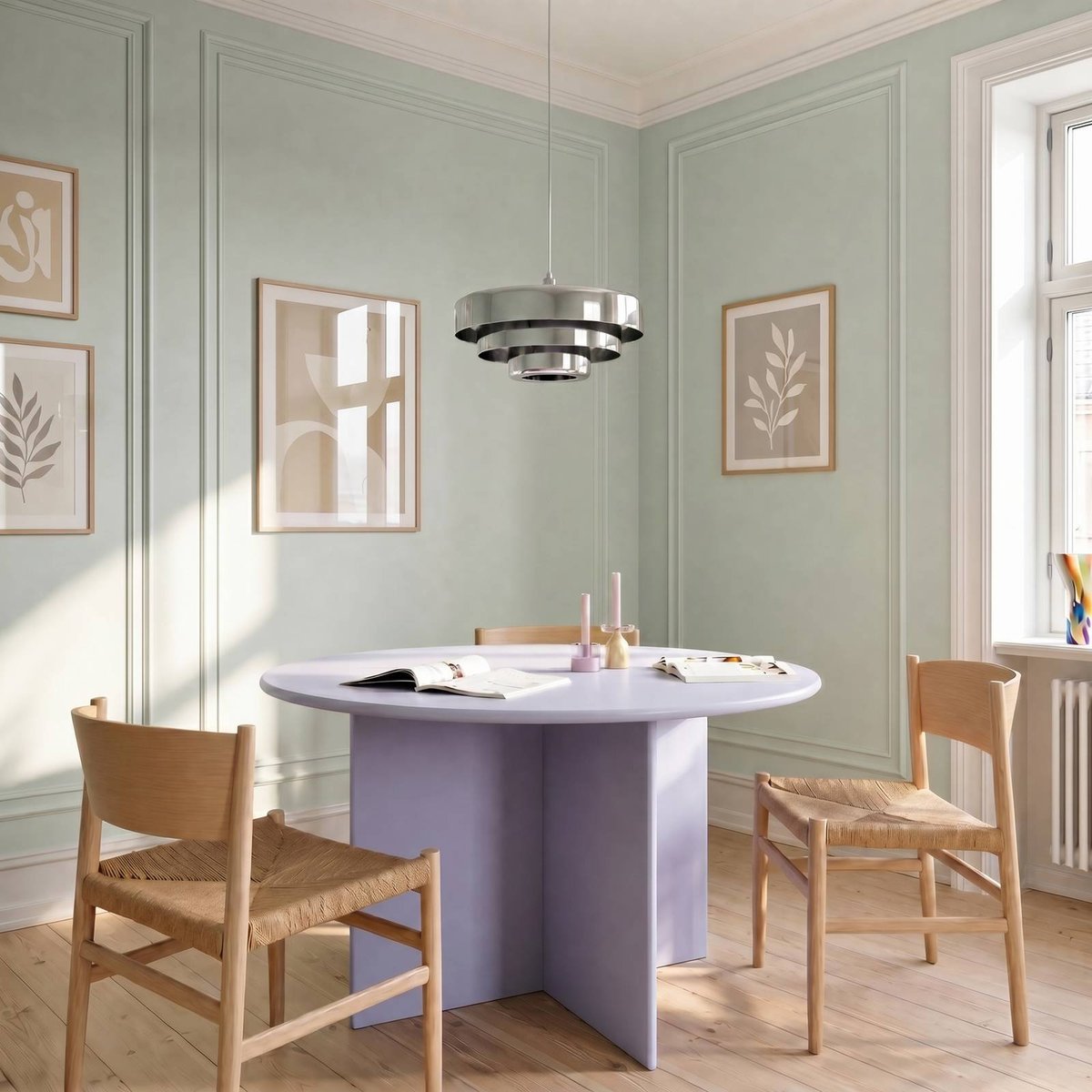 Suspension en métal design, Tivra chromé, LINDBY