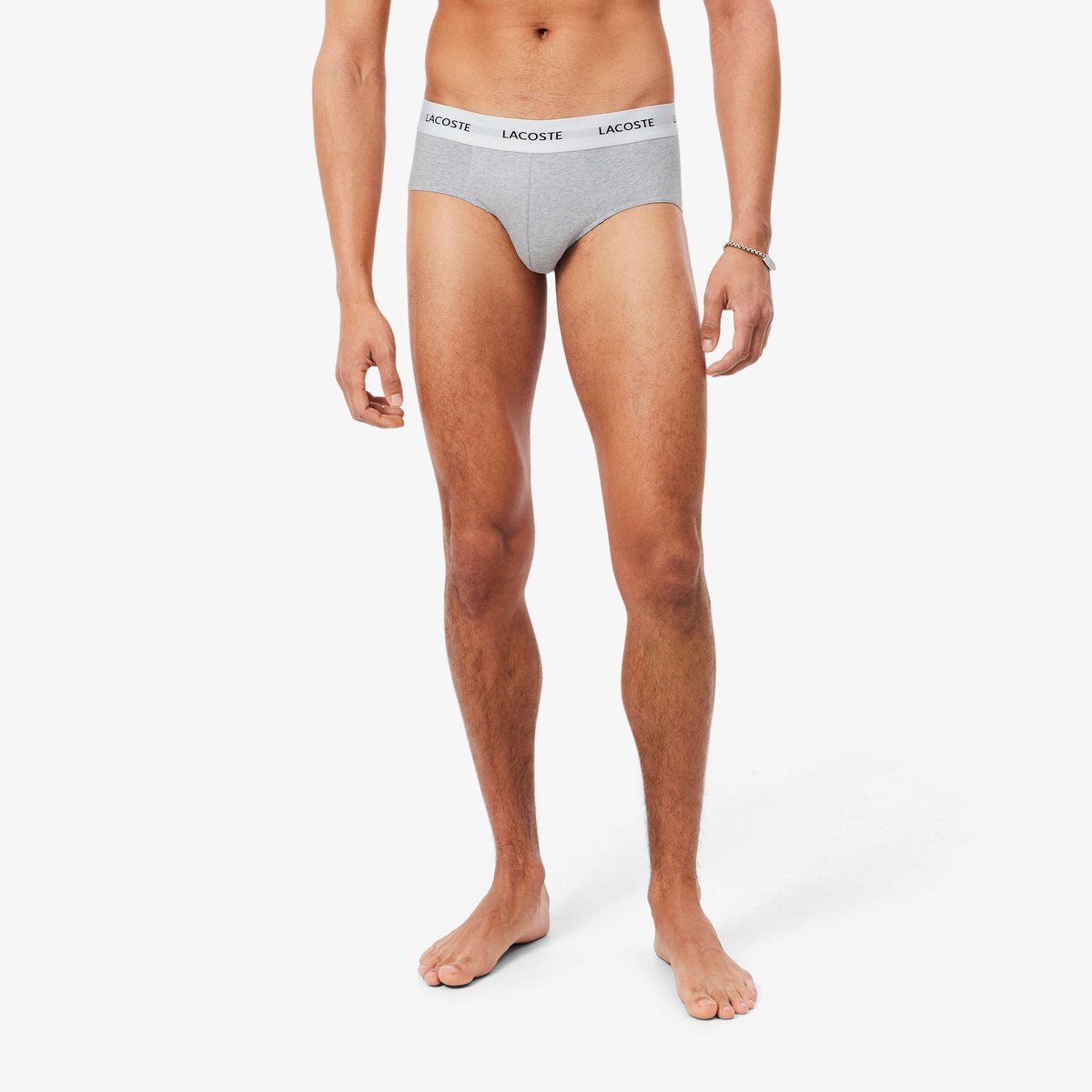 Lot de 3 slips coton stretch noir-nua, LACOSTE