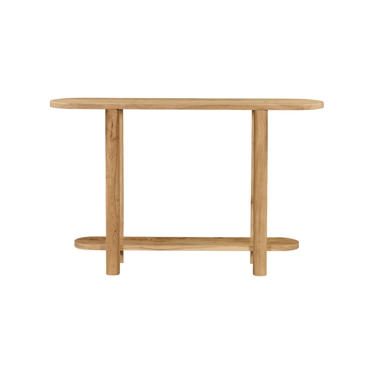 Console ovale bois d'acacia 2 niveaux SANA naturel, SWEEEK