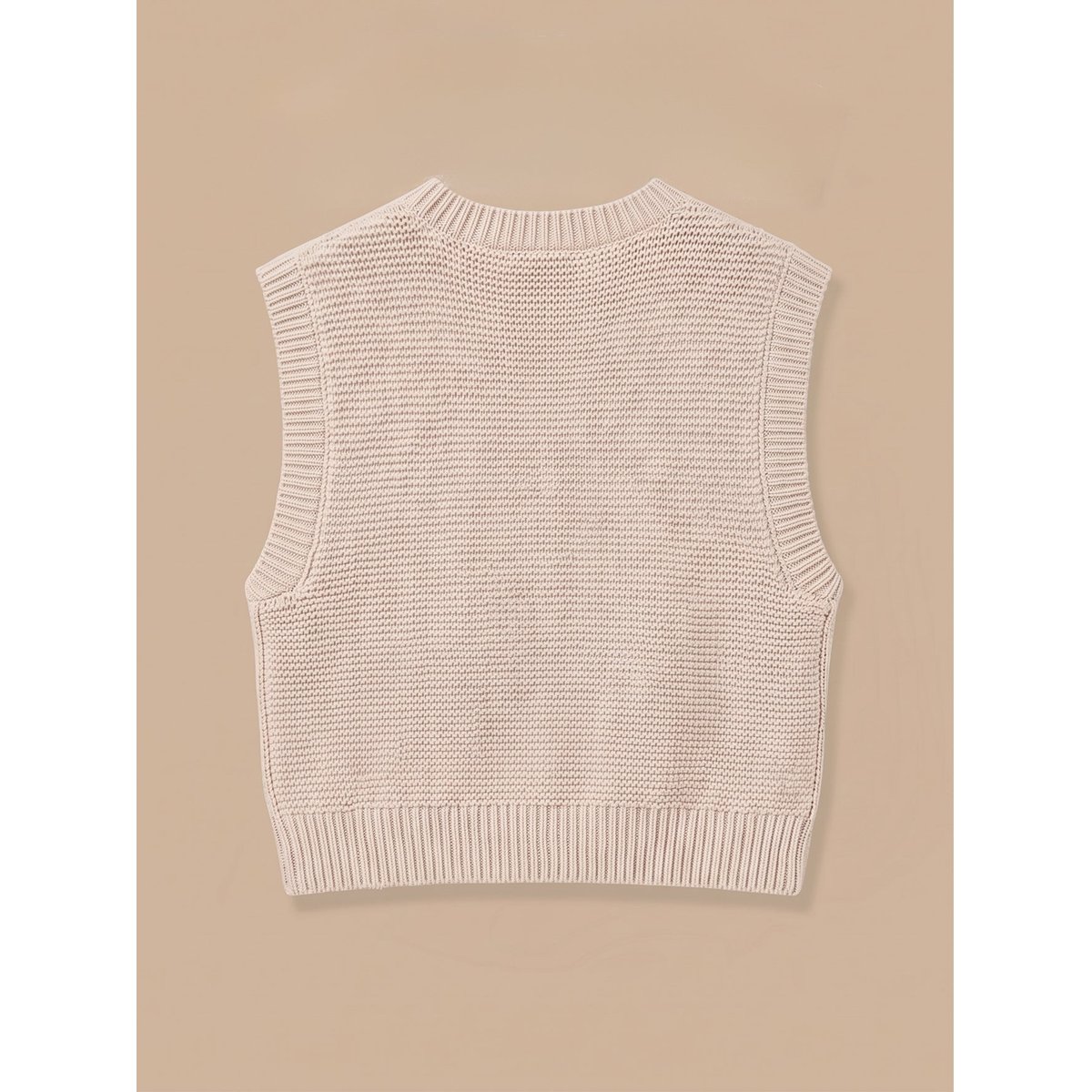 Cardigan torsadé sans manches ecru chine, CYRILLUS