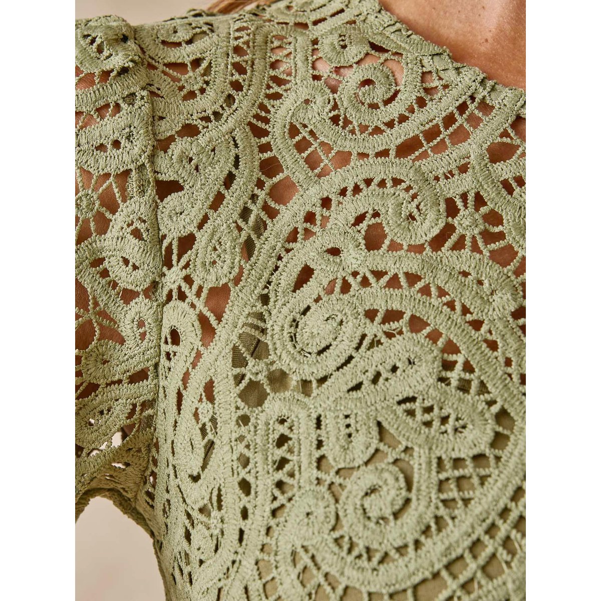 Tee-shirt macramé imprimé kaki, DAXON