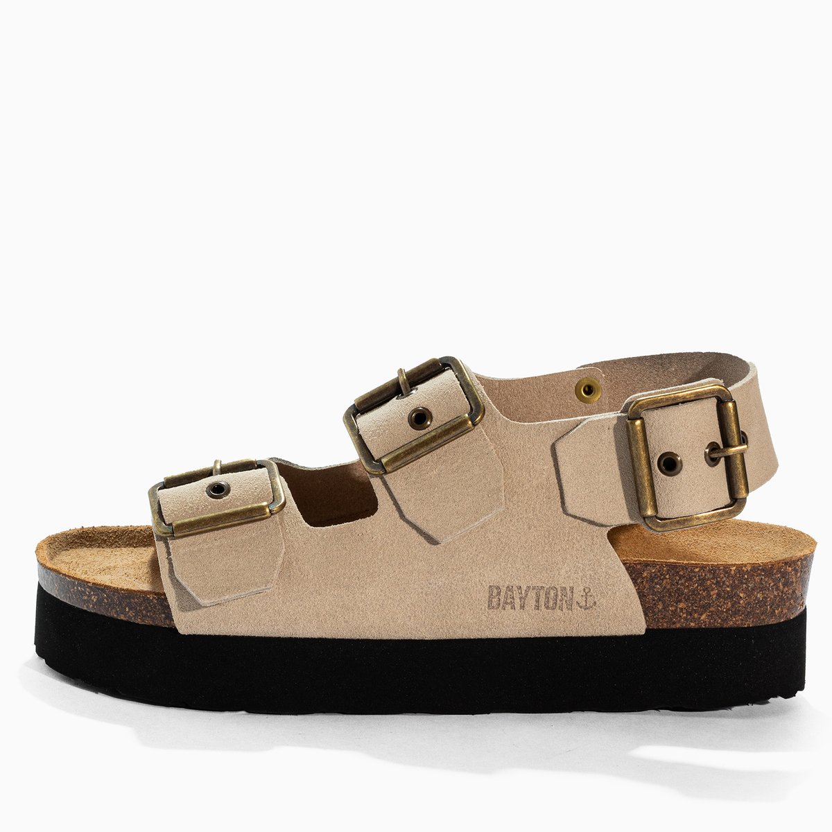 Sandales en cuir suédé ROSA beige, BAYTON