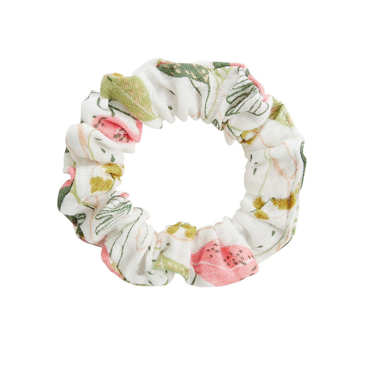 Robe enfant en gaze de coton + chouchou Pivoina kaki, PETIT BEGUIN