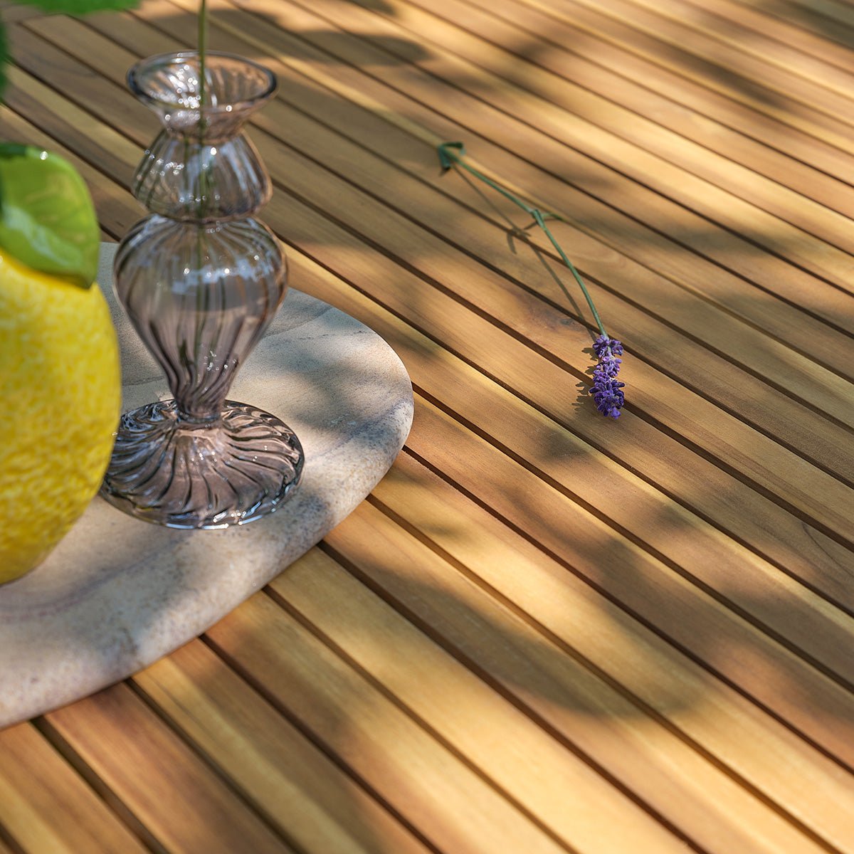 Table de jardin en acacia massif 150 cm MILOS naturel, BERAH GETAH