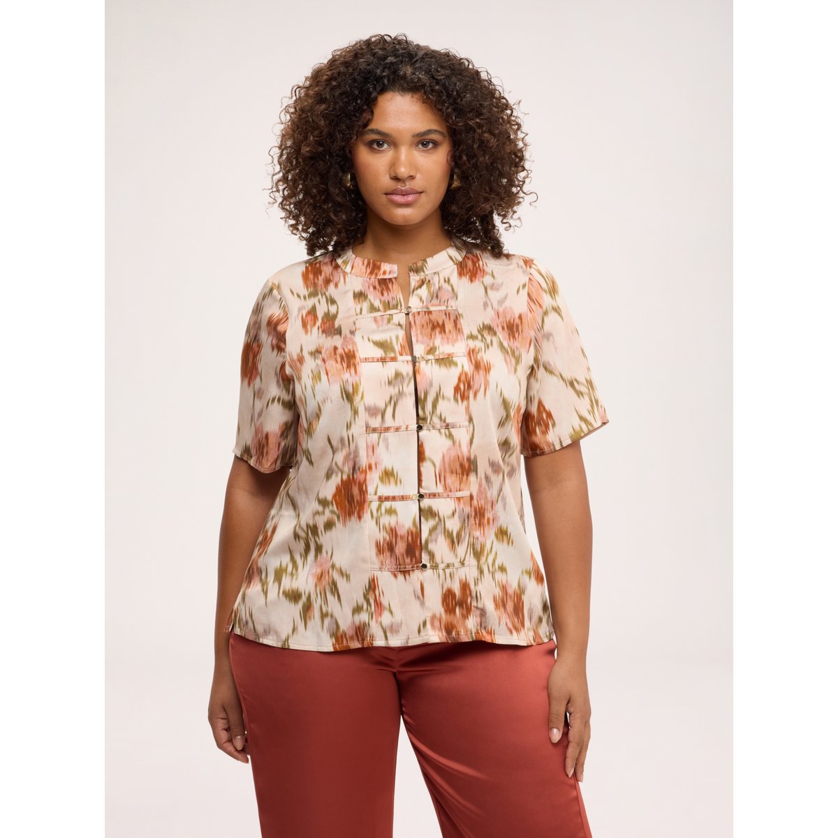 Blouse imprimée beige, FIORELLA RUBINO