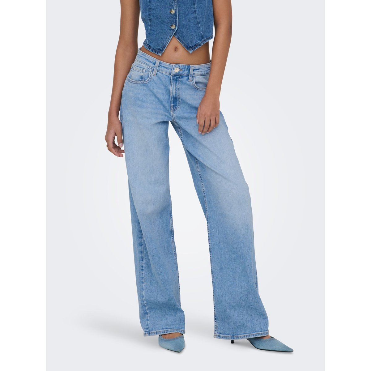 Jean À Jambe Large light blue denim, ONLY