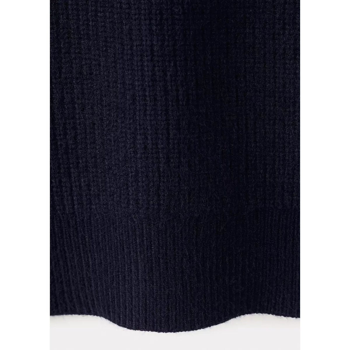 Pull-over maille col polo bleu marine foncé, MANGO