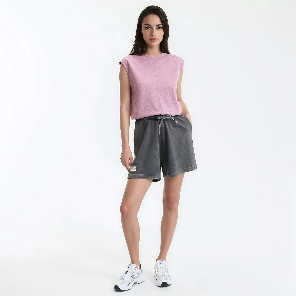 Short en molleton, taille élastiquée gris anthracite, LA REDOUTE COLLECTIONS