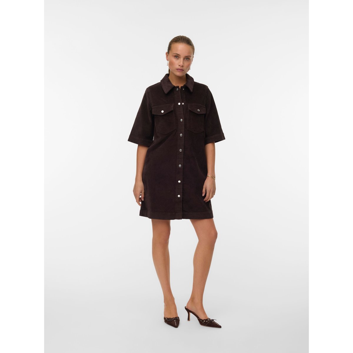 Robe En Denim marron - chocolate torte, VERO MODA