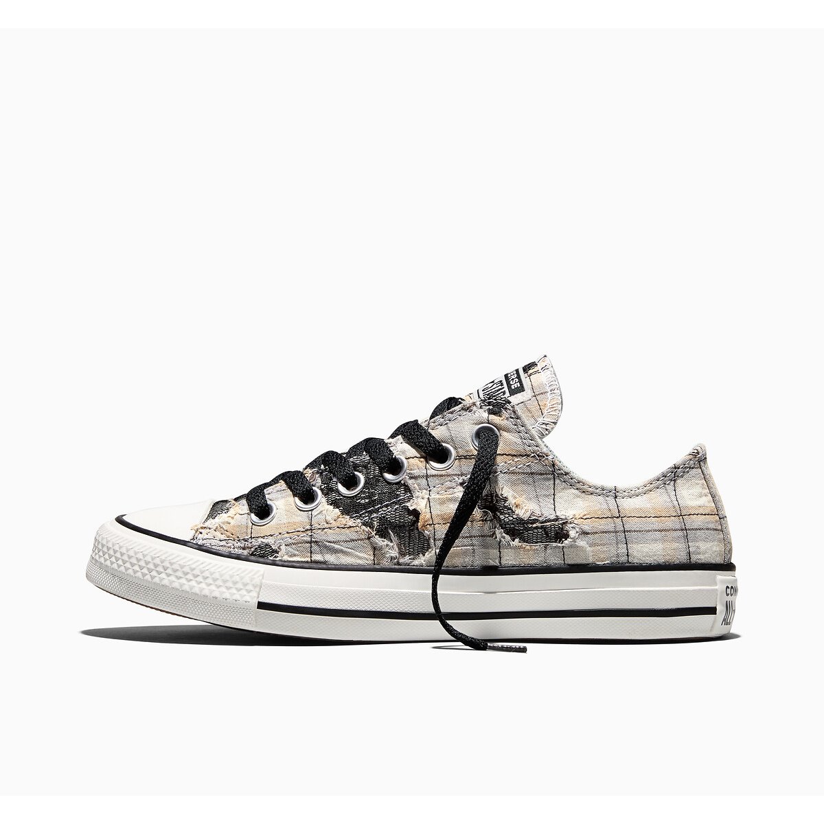 Baskets CHUCK TAYLOR ALL STAR OX PLAID LACE MATERIAL gris/jaune, CONVERSE
