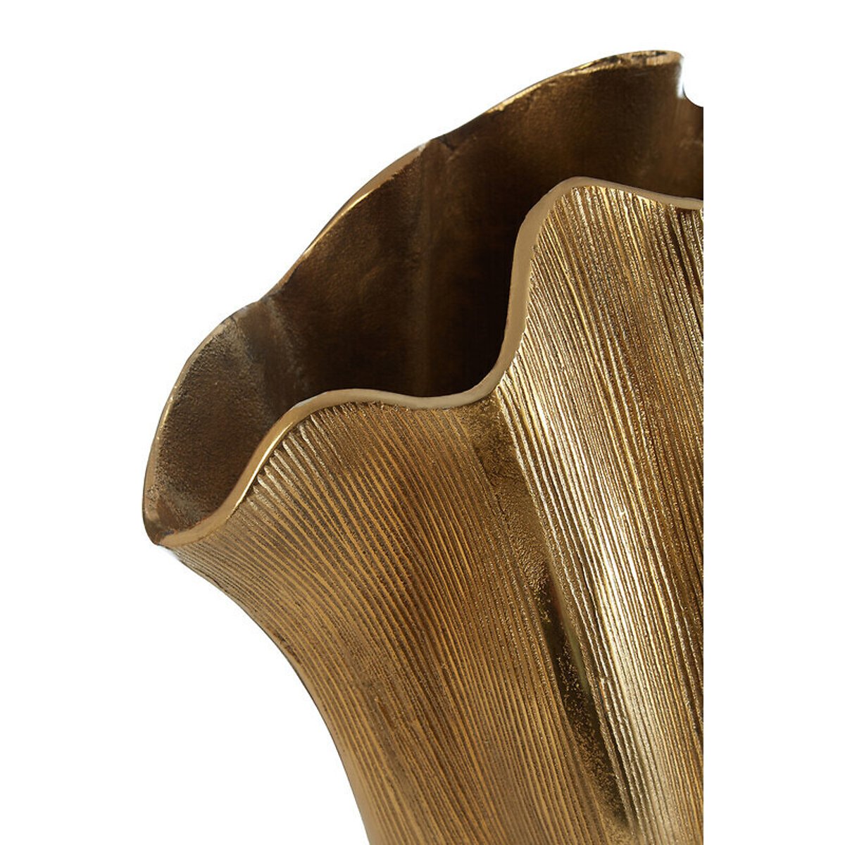 Estrella Large Fluted Vase in Gold Finish gold-coloured, FIFTY FIVE SOUTH