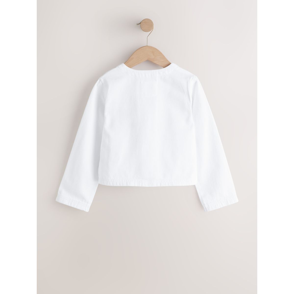 Veste sans col en denim blanc, NEXT