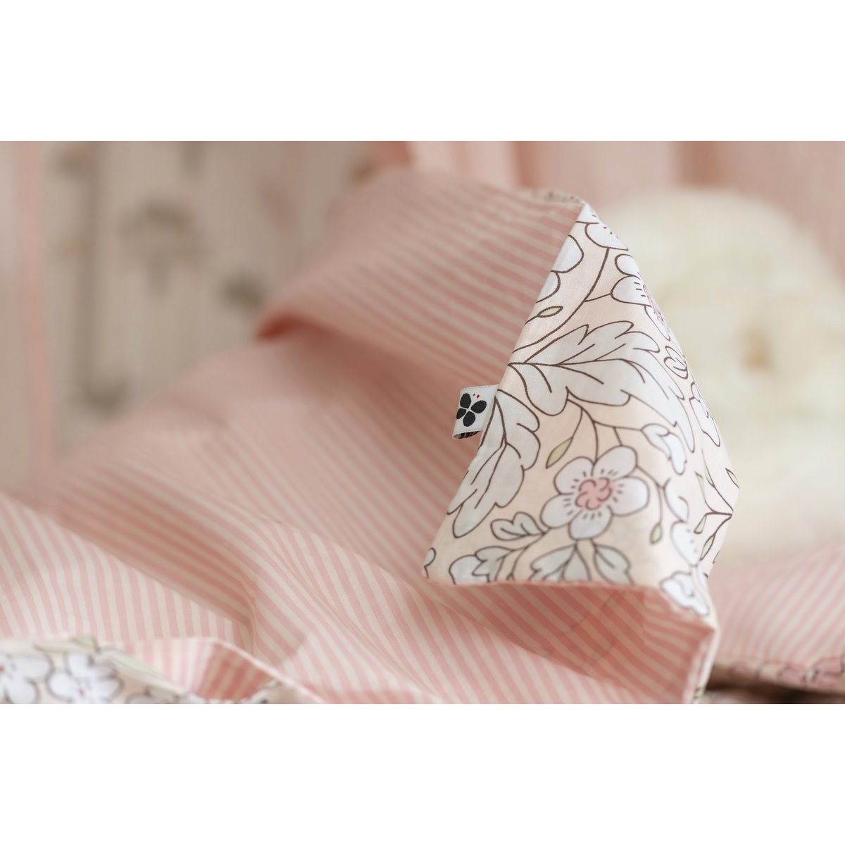 Parure de lit en coton Pimprennelle rose, EDEN
