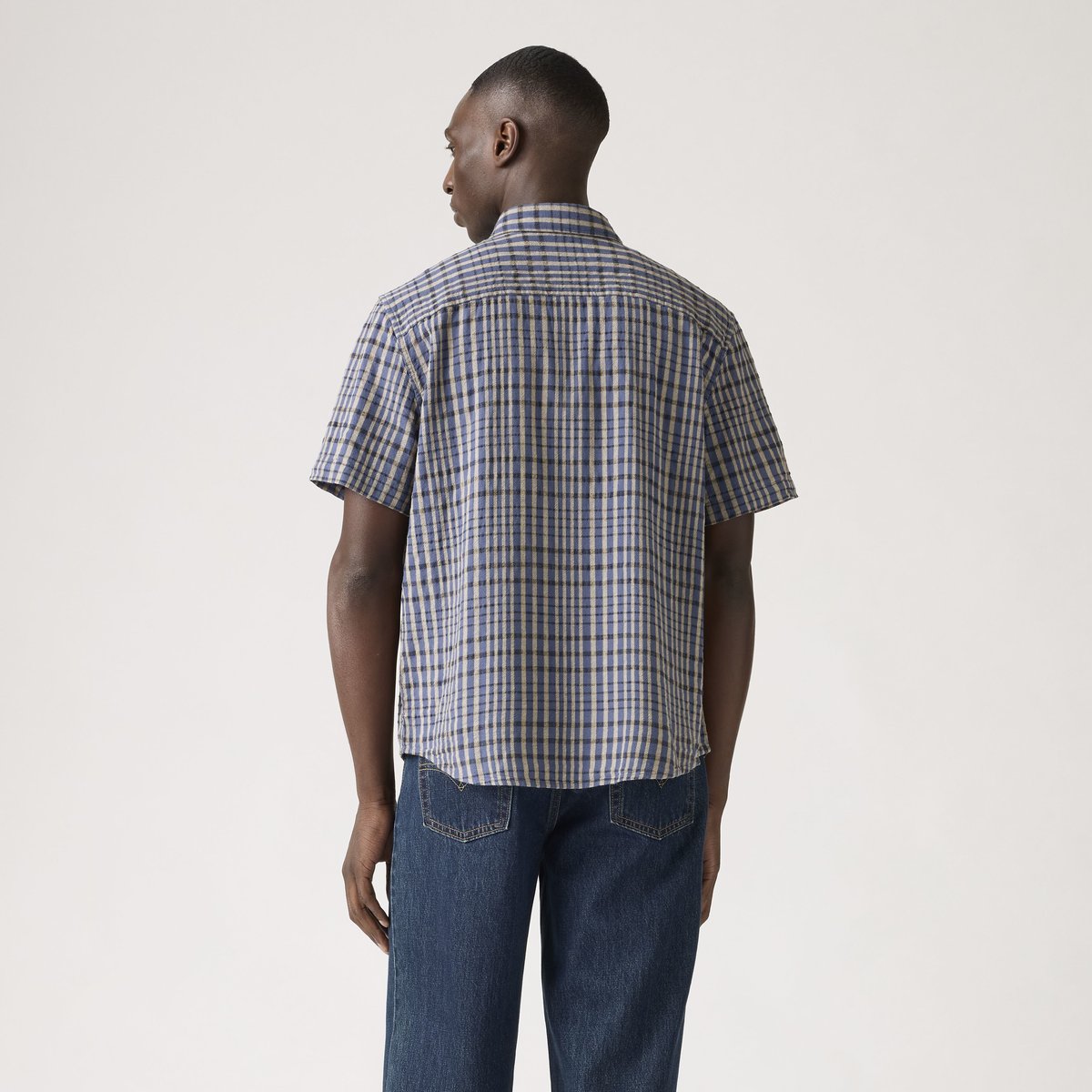 Chemise manche courte Authentic bleu - kesey plaid vintage indigo, LEVI'S