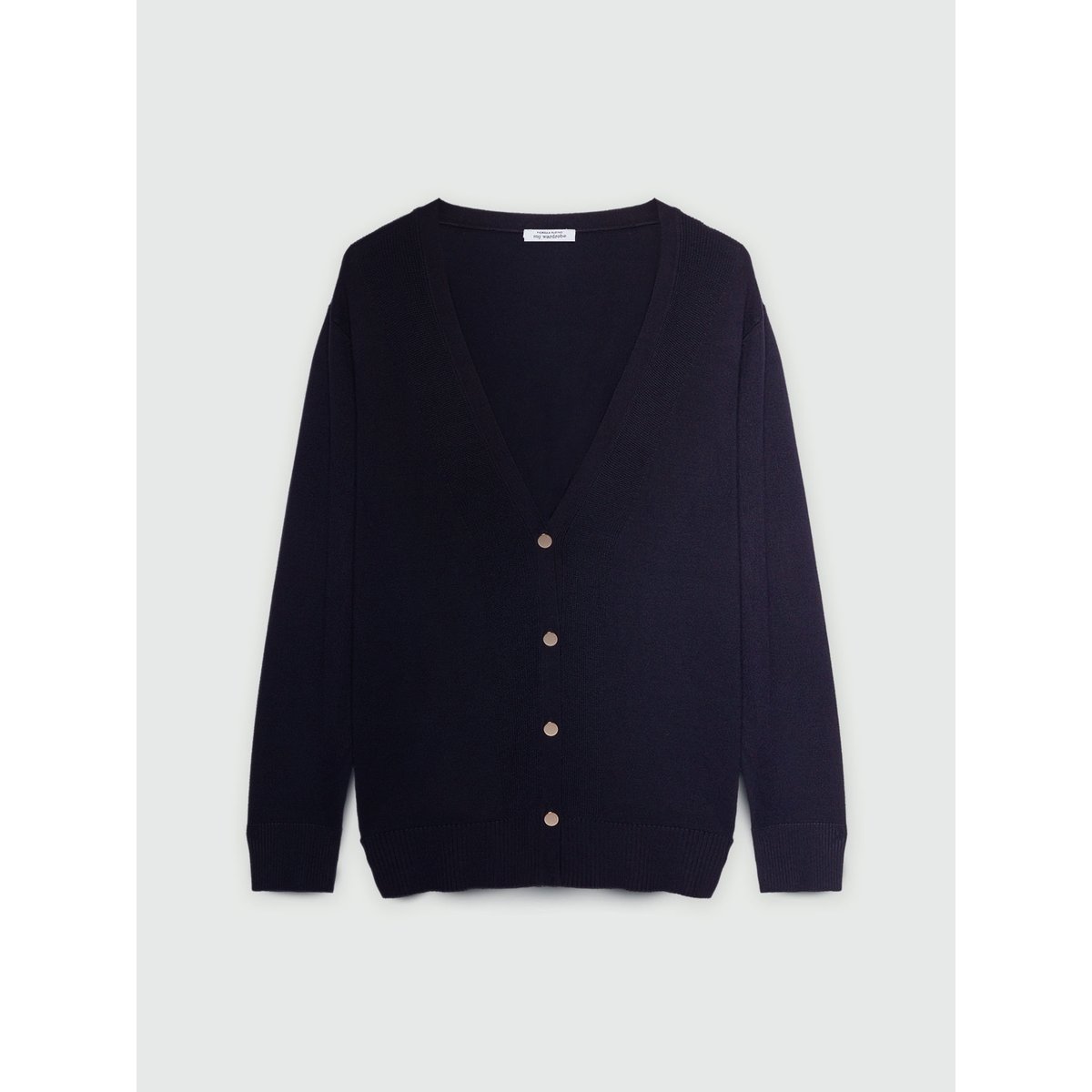 Cardigan col V bleu, FIORELLA RUBINO