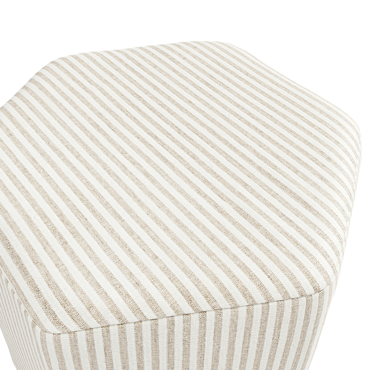 Delphine Coastal Scandi Cotton Striped Stool ecru/grey, SO'HOME