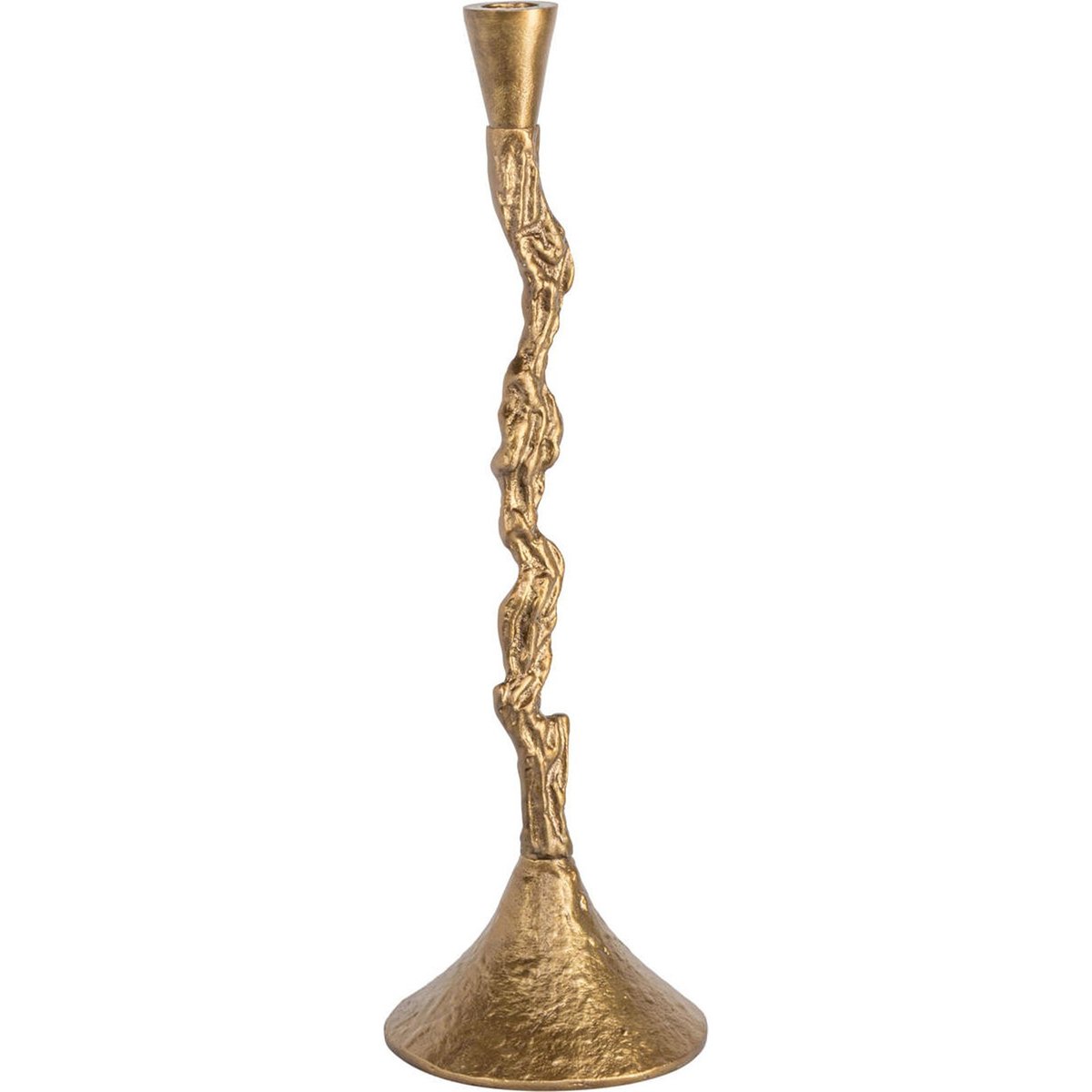 Bougeoir en aluminium finition laiton laiton antique, RECOLLECTION