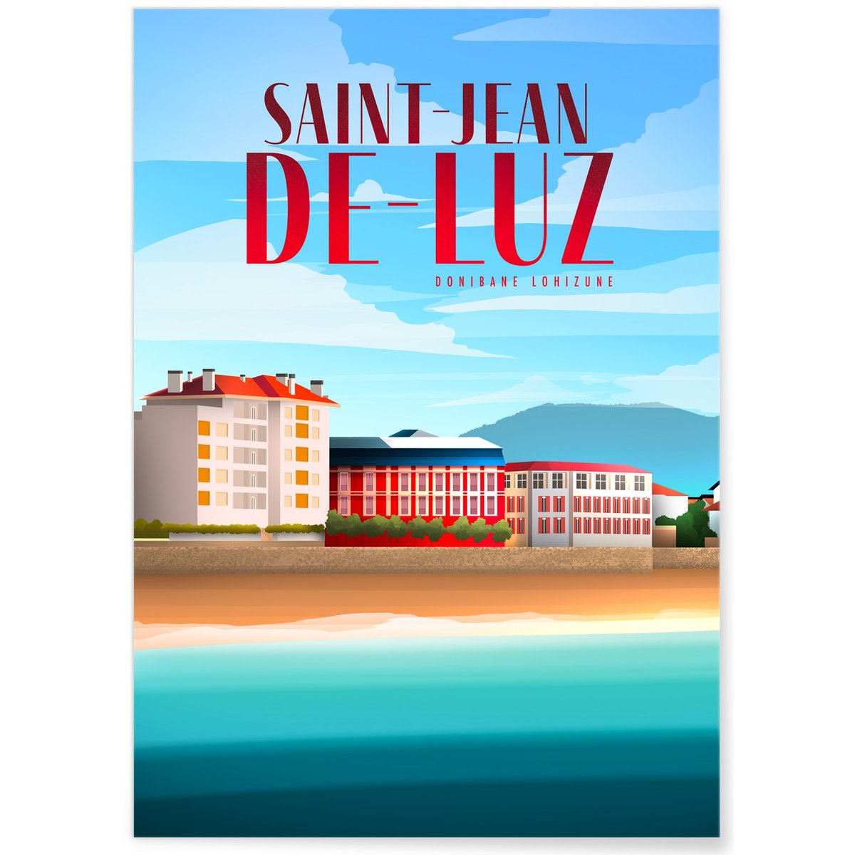 Affiche ville Saint-Jean-de-Luz blanc, L'AFFICHERIE
