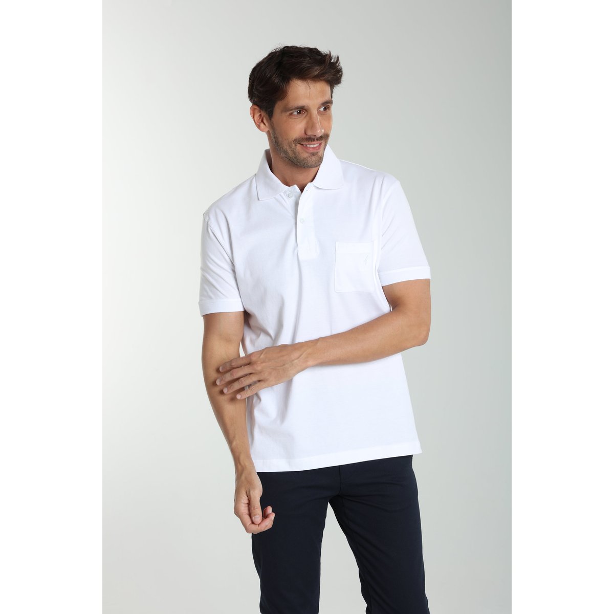 Polo manches courtes en coton PJEY blanc, GENTLEMAN FARMER