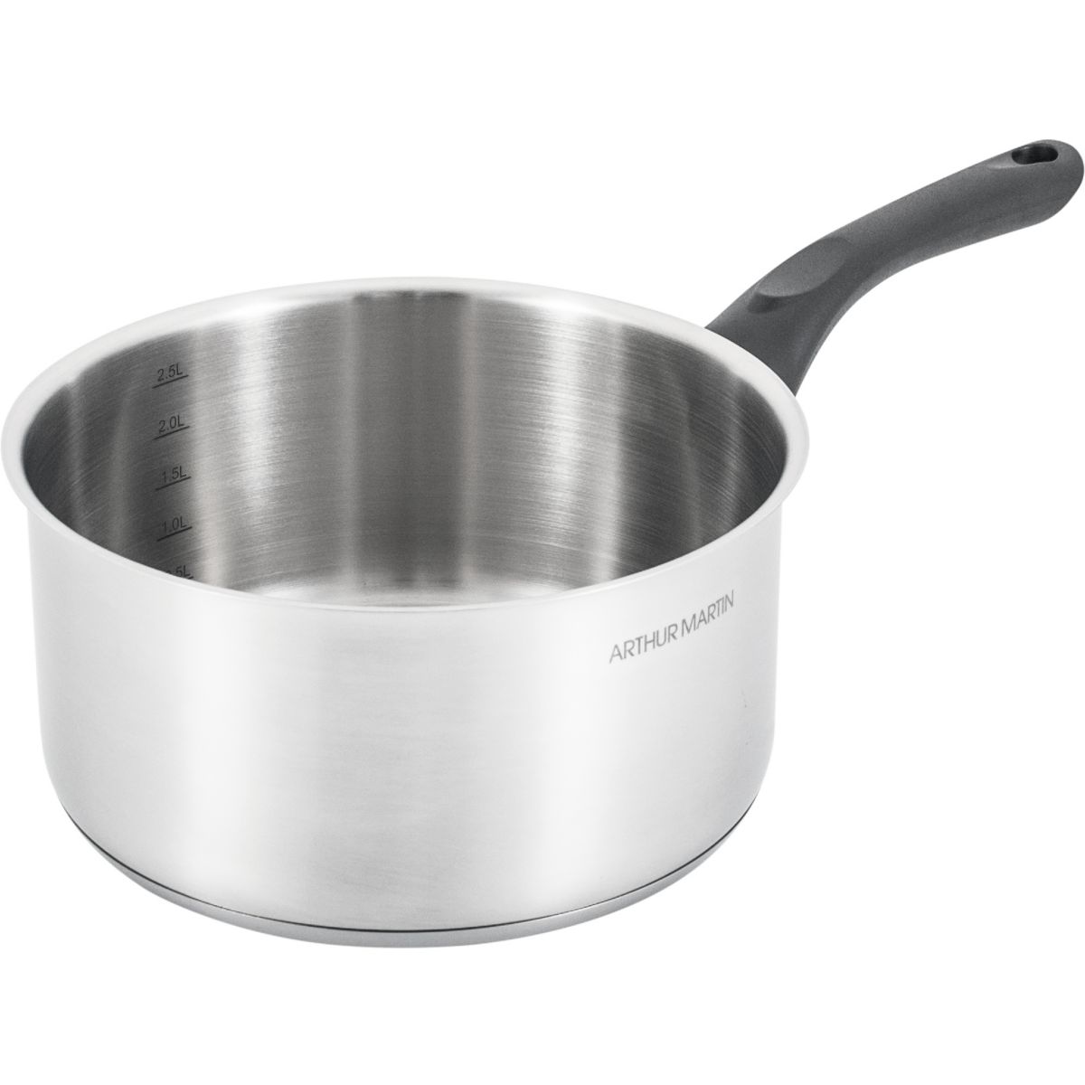 Casserole inox 20 cm manche fixe gris, ARTHUR MARTIN