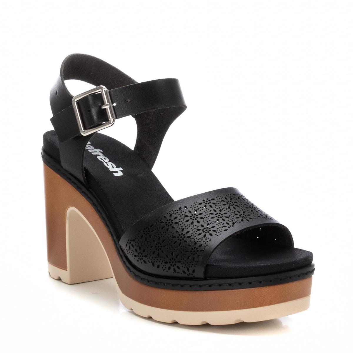 Sandale Talon Décontractée Boucle noir, REFRESH