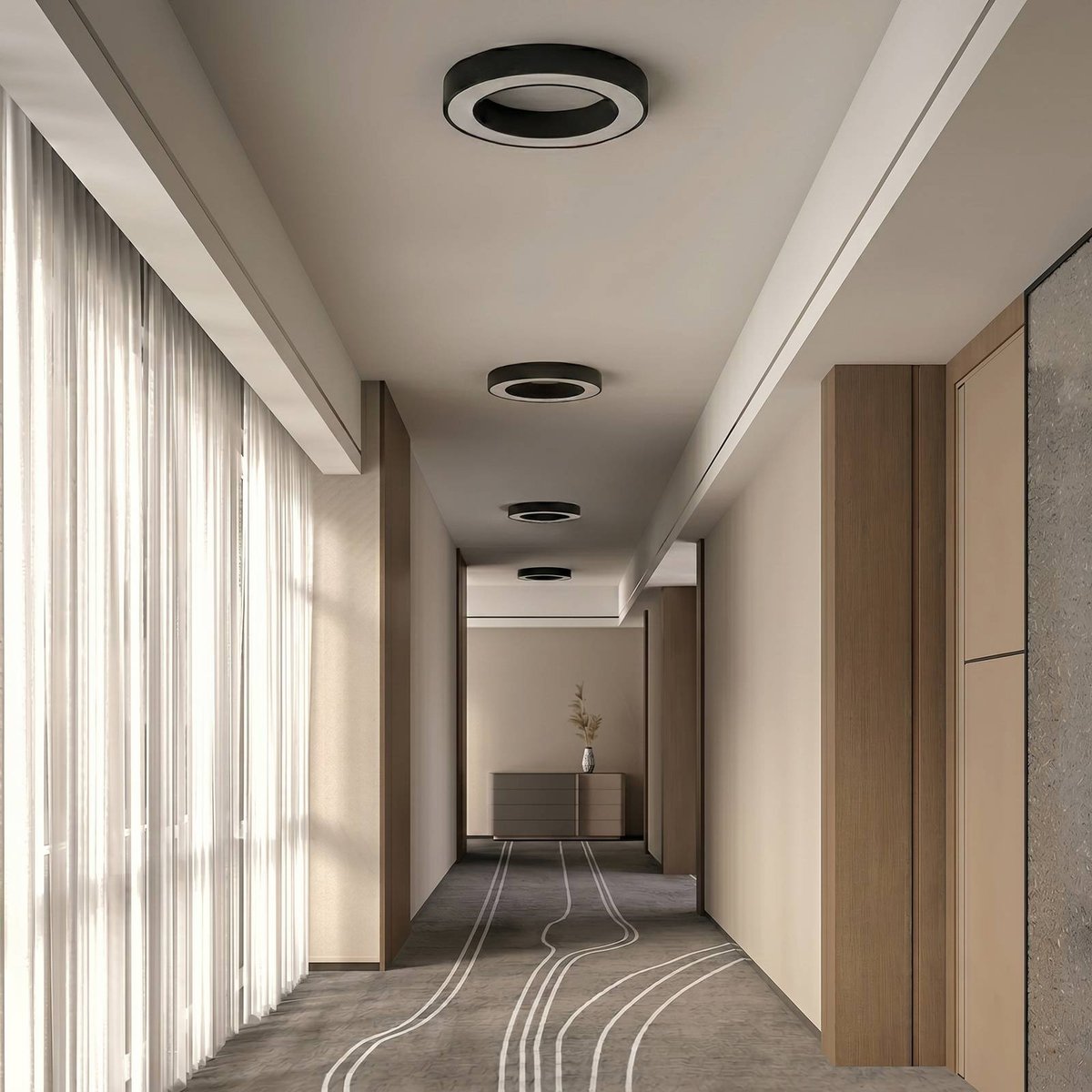Plafonnier en aluminium moderneLED, Sharelyn noir, ARCCHIO
