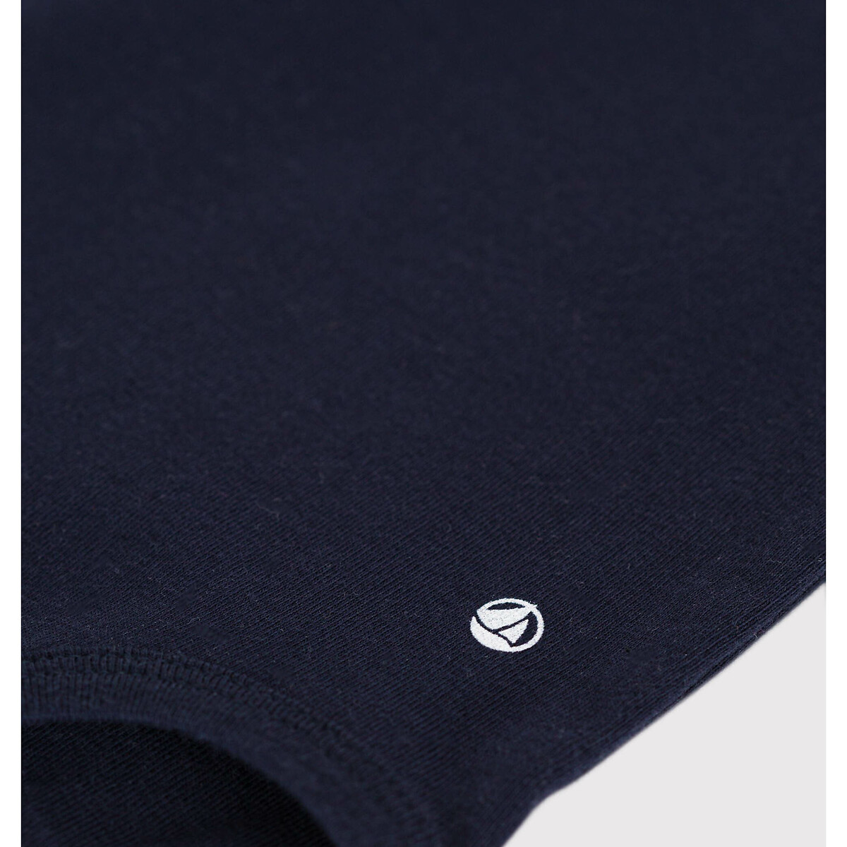 Body de mangas compridas, gola polo marinho, PETIT BATEAU