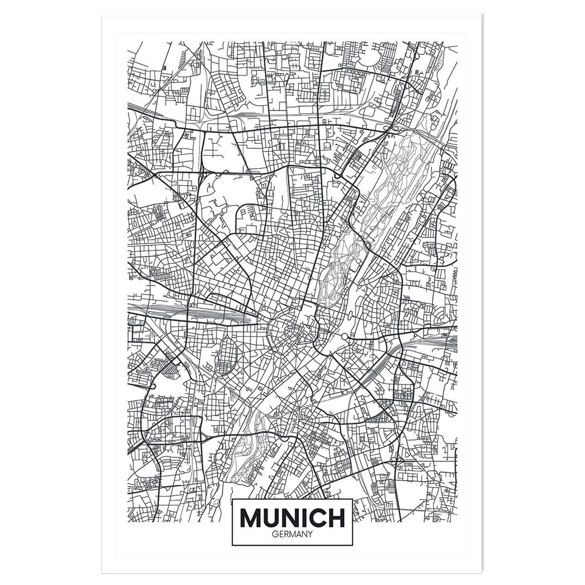 Affiche graphique munich germany affiche seule, HEXOA