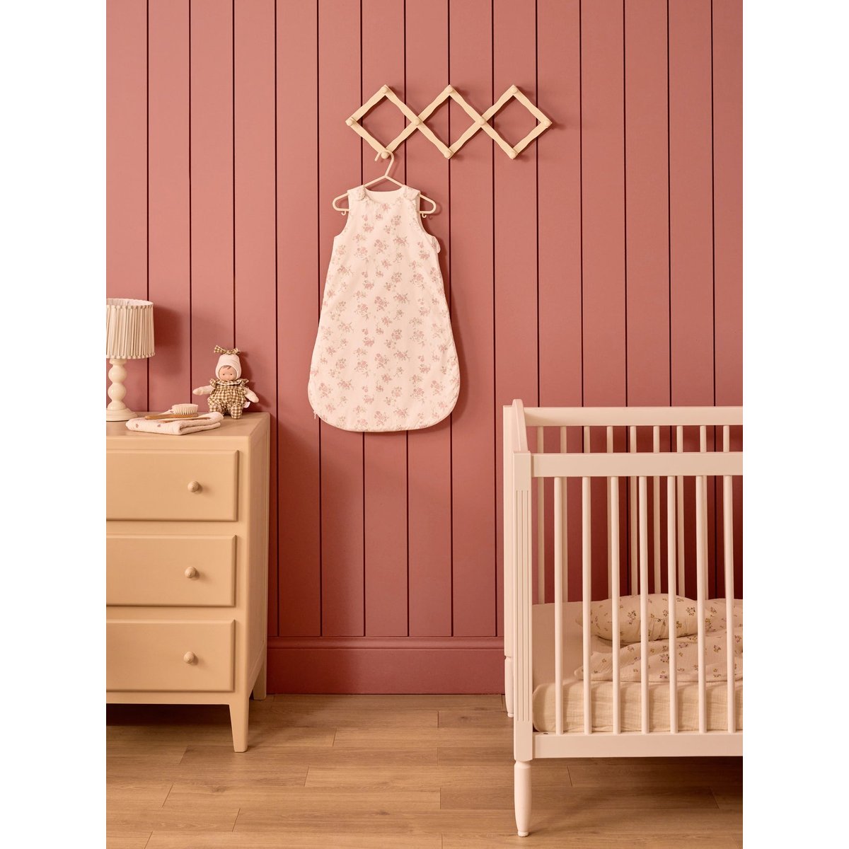 Gigoteuse en percale de coton TOG 3 imprimé fleurs rose, CYRILLUS