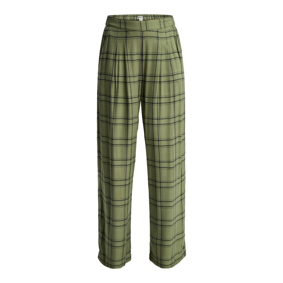 Pantalon décontracté en flanelle GREAT INFLUENCE. vert oil green natural plaid, ROXY