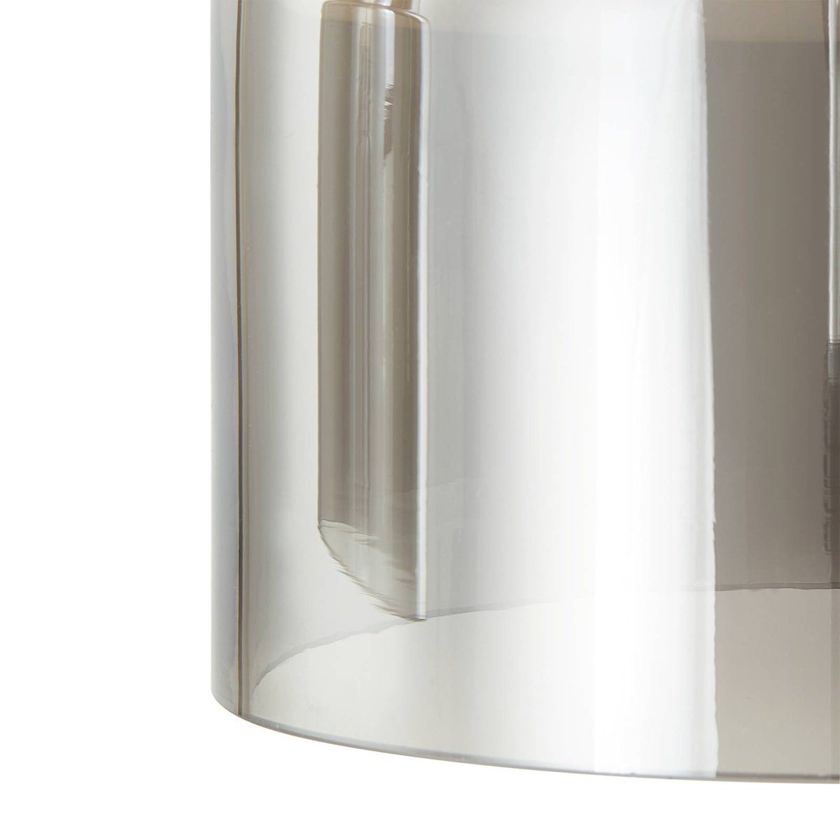 Suspension en verre design, Diano gris fumé, chrome, LUCANDE