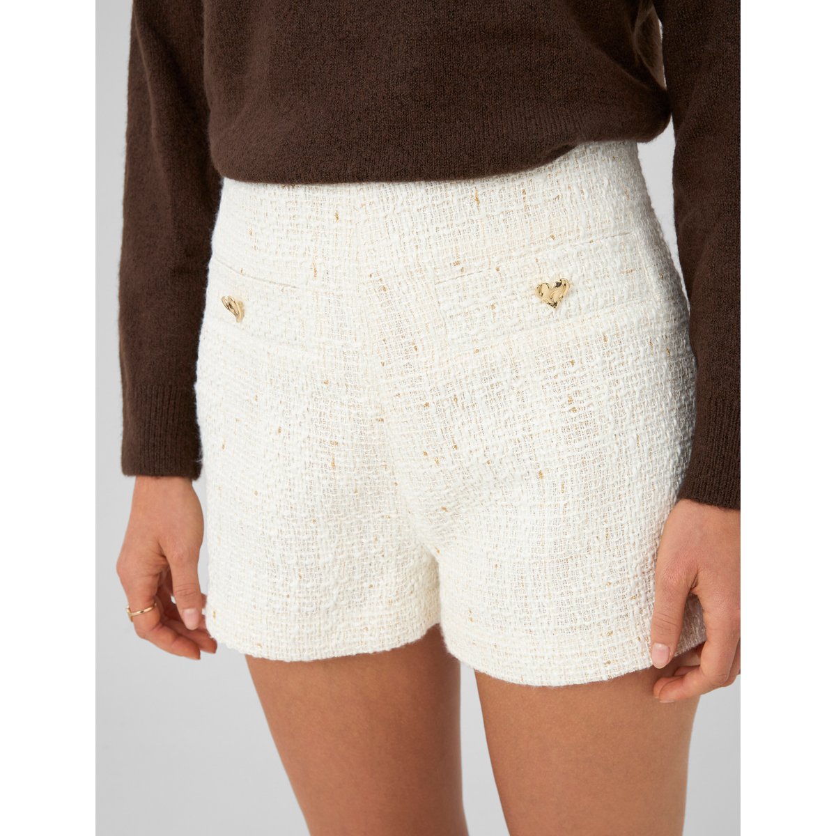 Short habillé texturé blanc écru, BZB