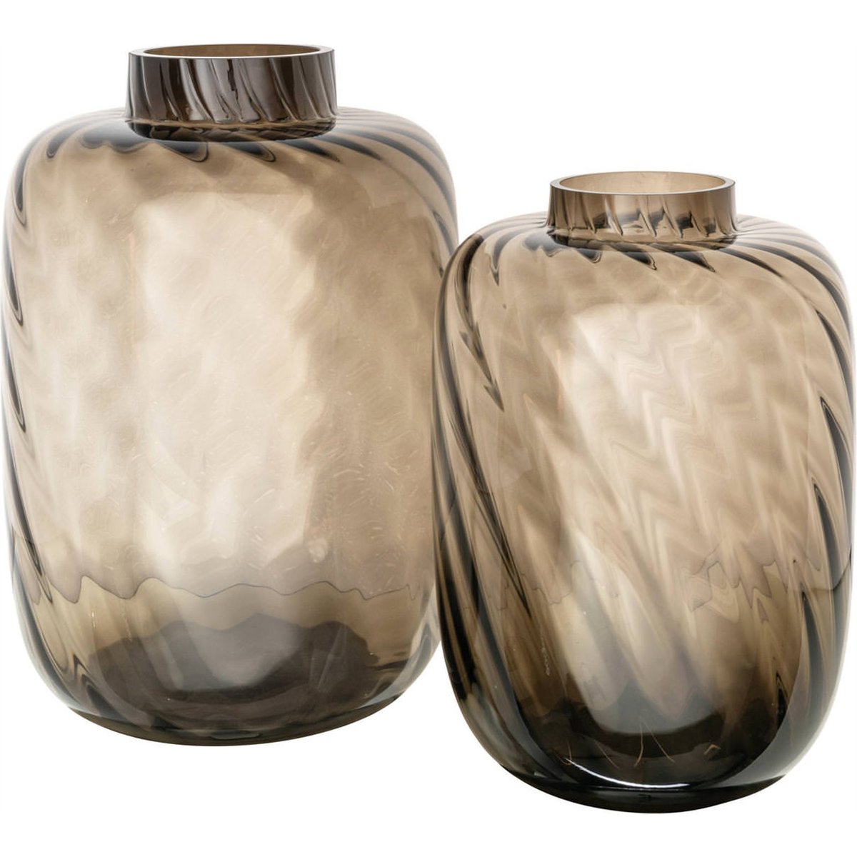 Vase en verre sculptural marron fumé, RECOLLECTION