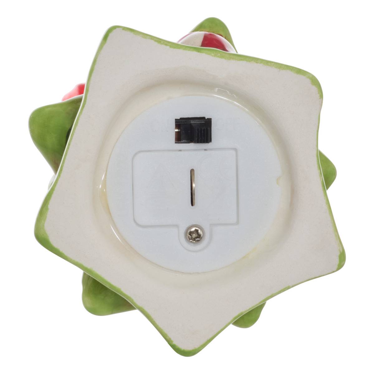Suspension de sapin lumineuse motif sapin en céramique 10 cm vert, ATMOSPHERA