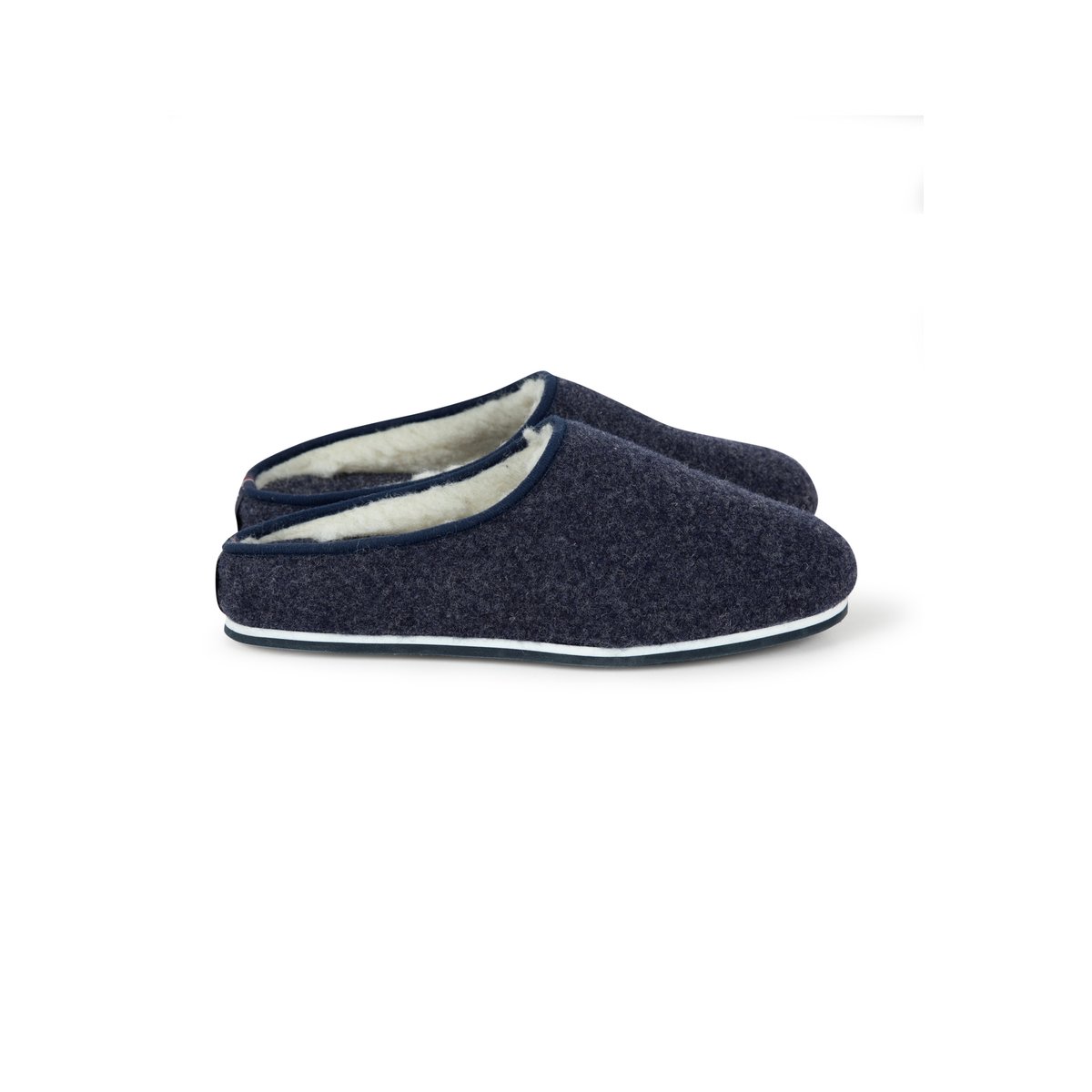 Chaussons d'intérieur en laine Claude bleu marine, LE SLIP FRANCAIS