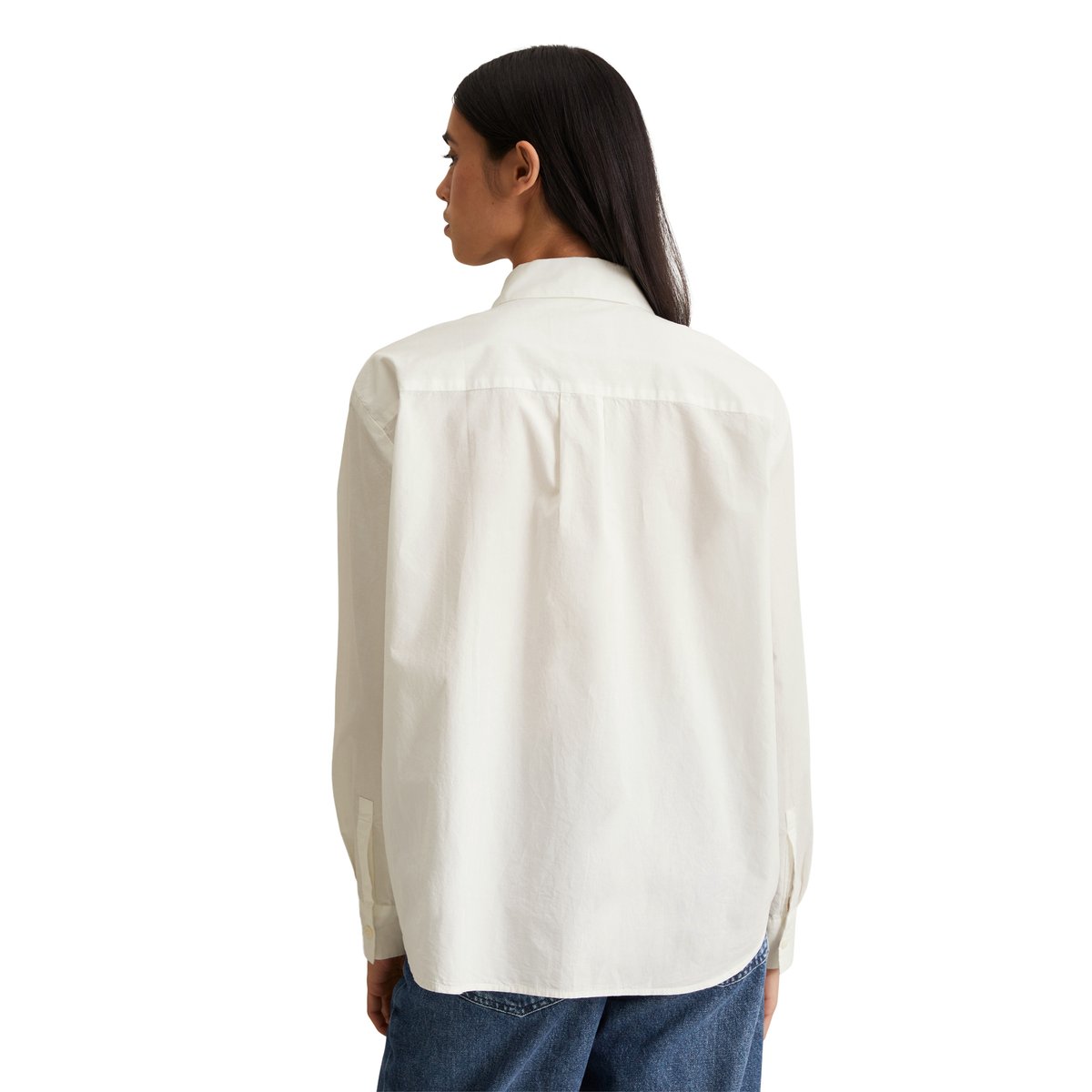 Chemisier ample en pur coton biologique blanc, MARC O’POLO DENIM