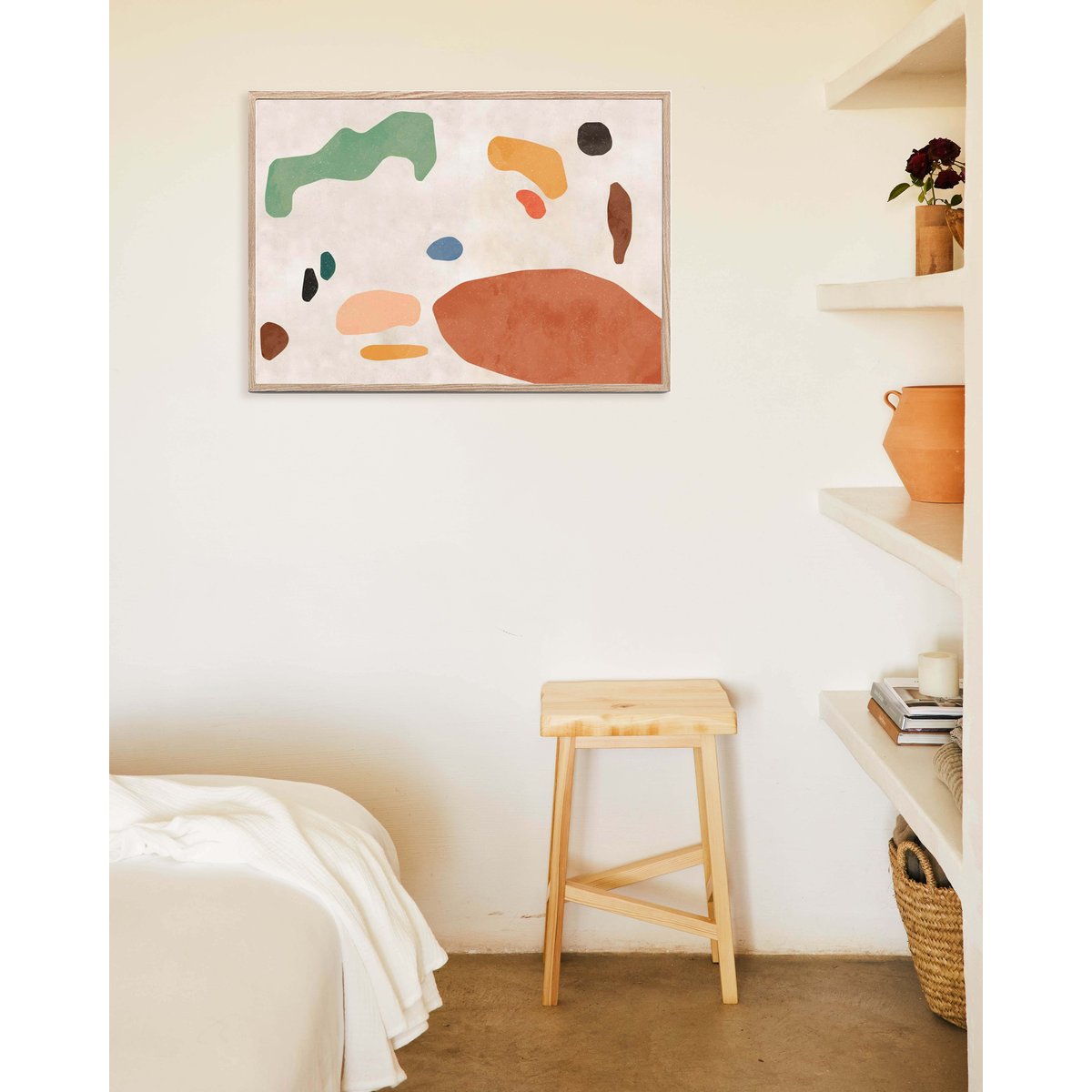 Affiche avec tableau décoratif, 50 x 70 cm marron, HANNUN