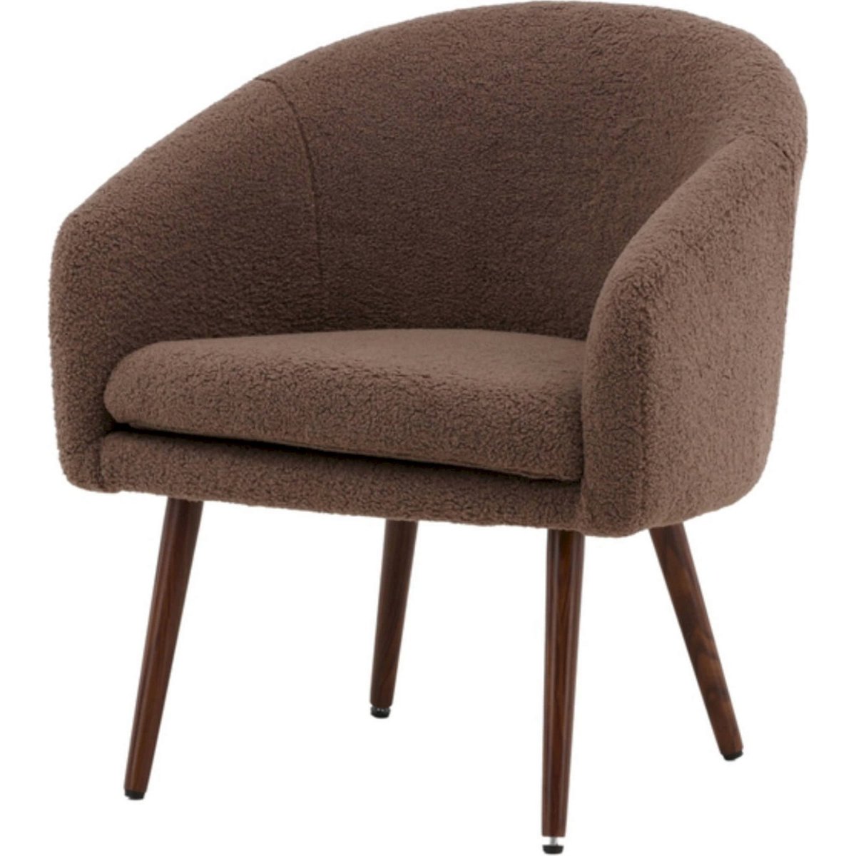 Fauteuil bouclette collection GLITENS marron bouclette et effet noyer, RECOLLECTION