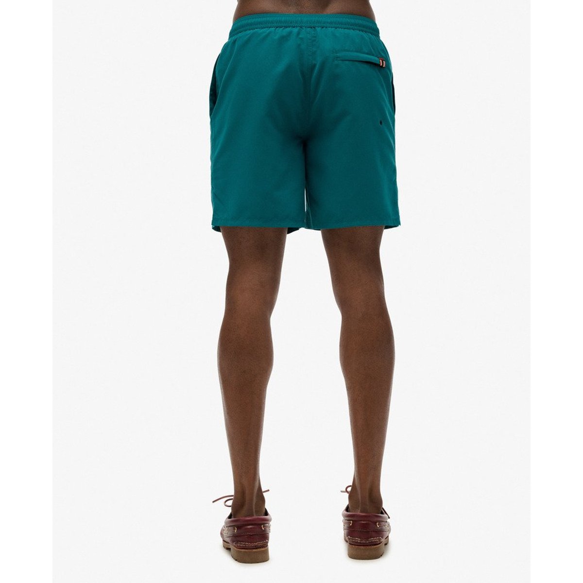 Short de bain haut de gamme brodé longueur 43 cm vert forêt, SUPERDRY