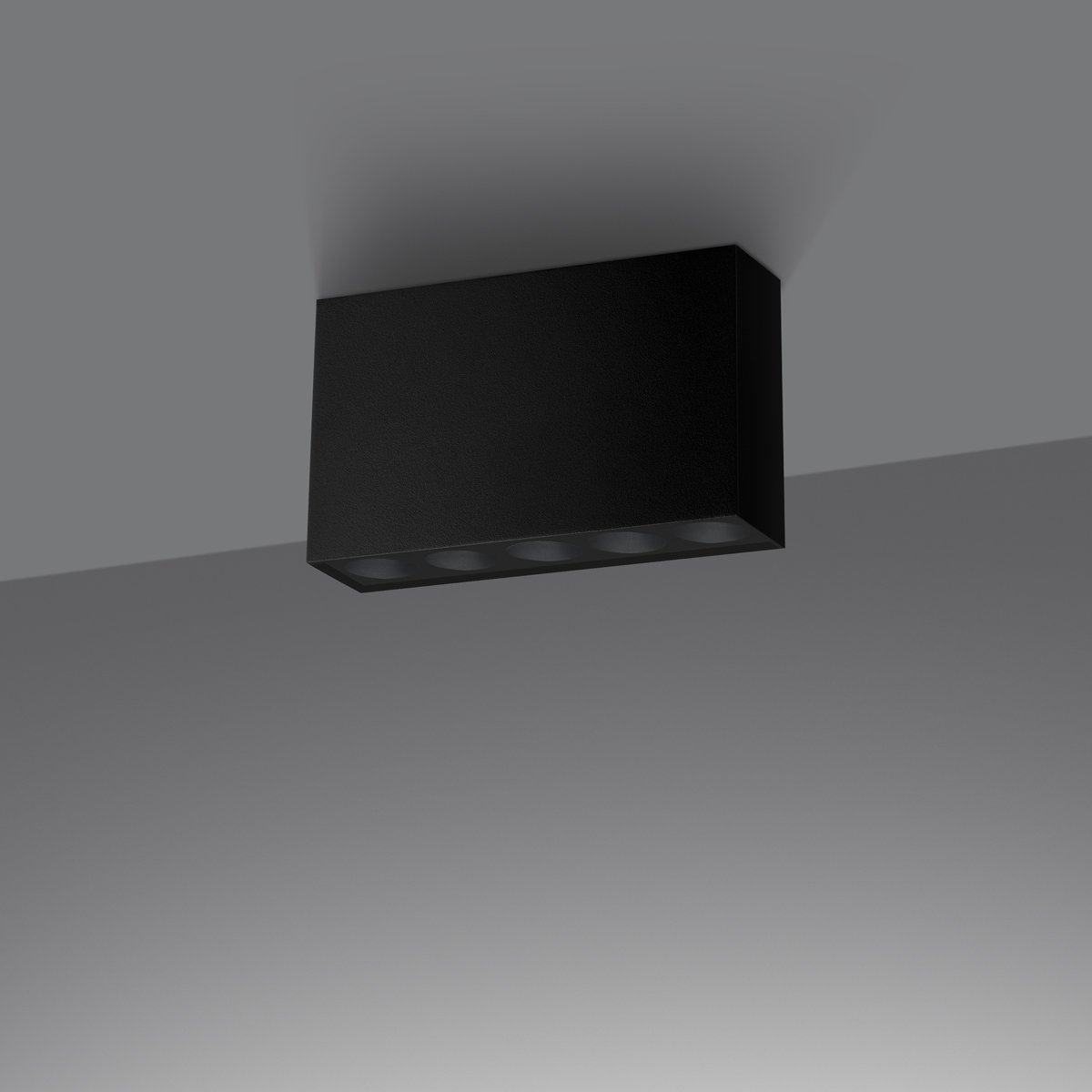 Plafonnier Aluminium Noir LED 5 Sole noir, EDEN